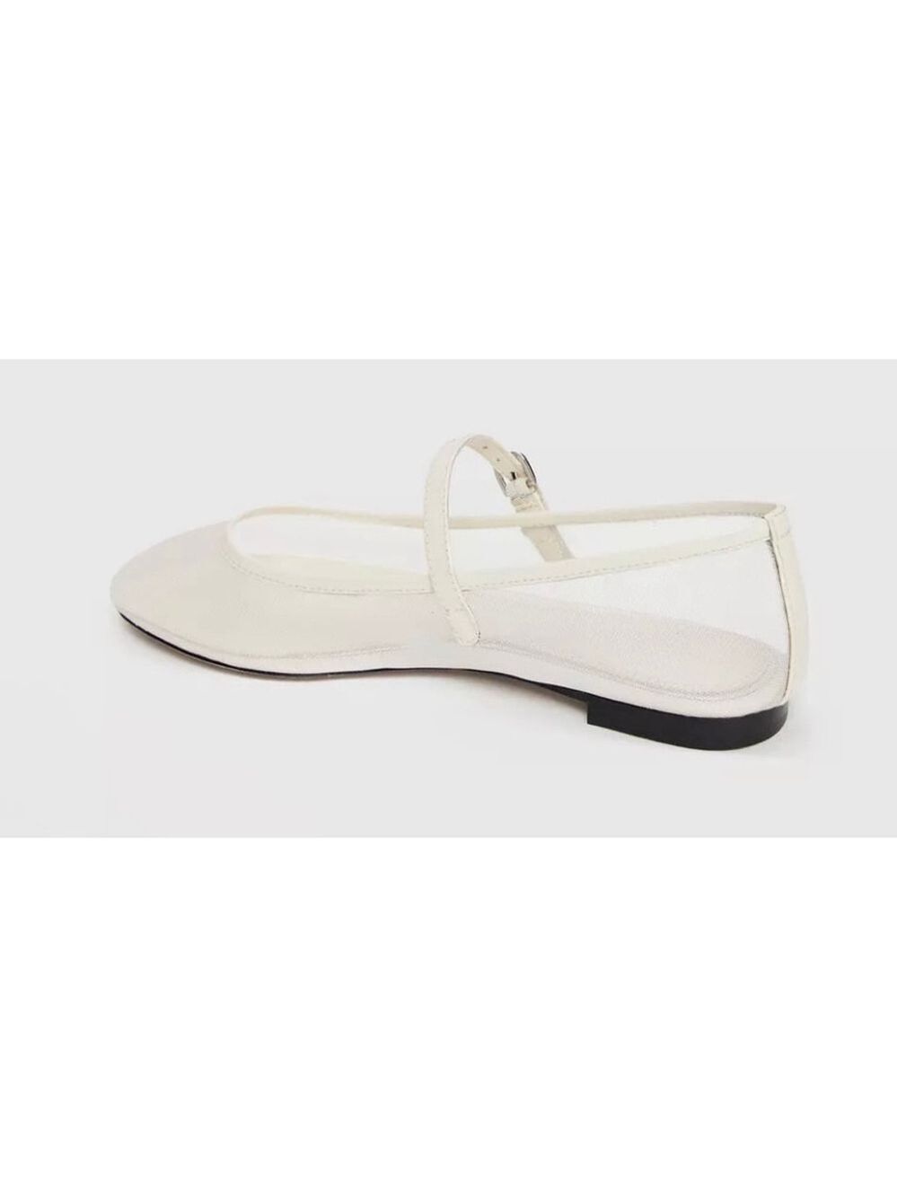 New PAIGE Josie Flats with Leather Trim Bone White 9 - Picture 4 of 9